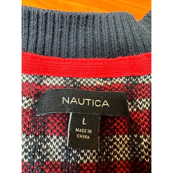 Vintage Nautica  Red, White, and Blue Sweater - Sz L - Picture 4 of 5